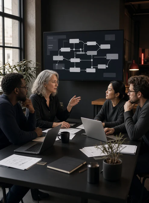 A software product team in an AI workflow discovery session