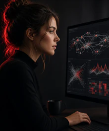 An AI engineer reviewing a model workflow